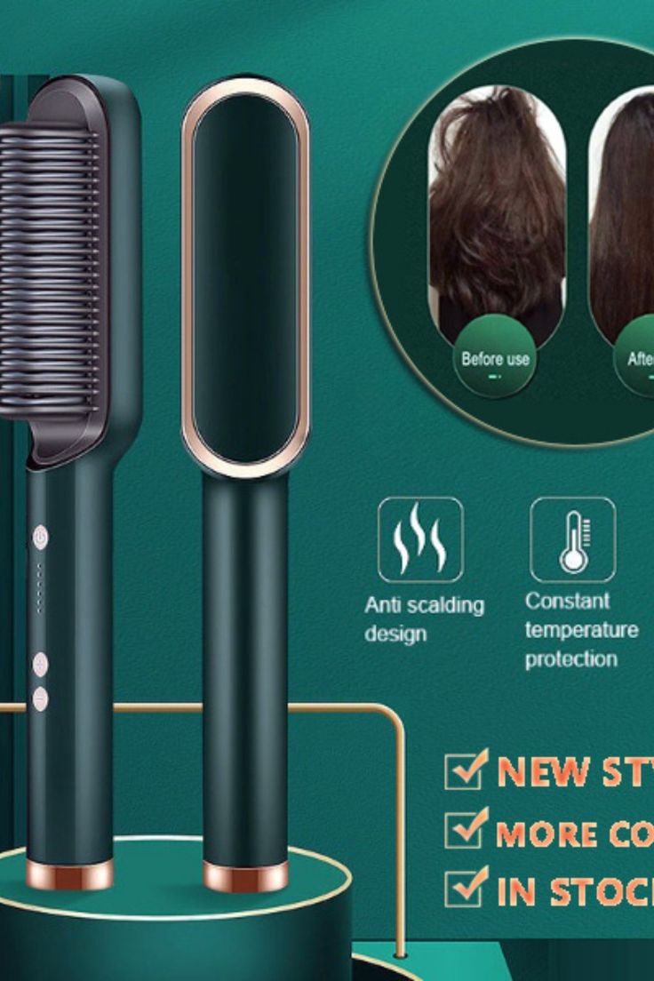 New 2 In 1 Hair Straightener Hot Comb / Electric Hair Brush