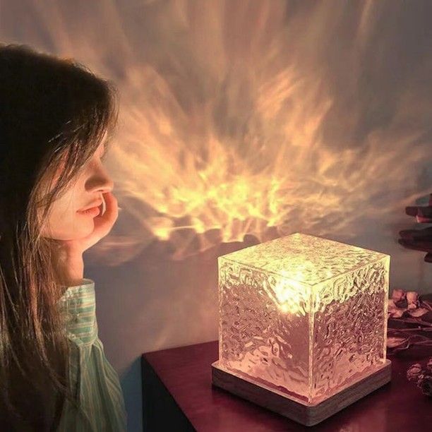 Dynamic Water Ripple Night Light - LED Projector Lamp for Bedroom and Gaming Room Decor
