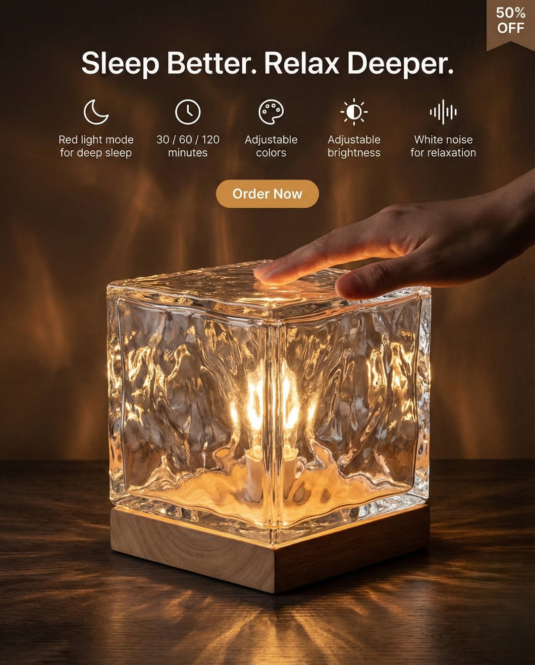 Dynamic Water Ripple Night Light - LED Projector Lamp for Bedroom and Gaming Room Decor