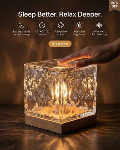 Dynamic Water Ripple Night Light - LED Projector Lamp for Bedroom and Gaming Room Decor